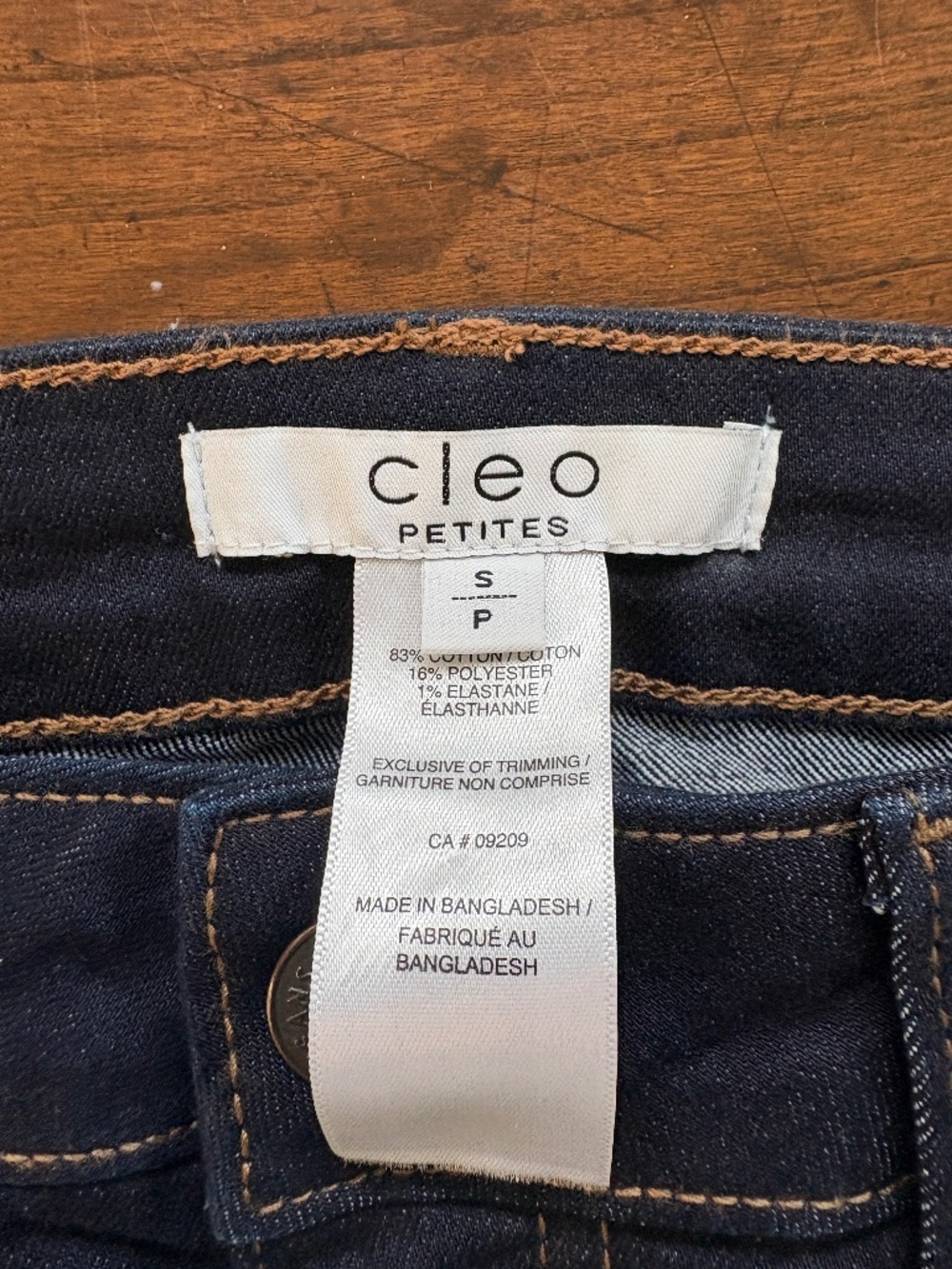 Cleo Petite Olivia Straight Leg Jeans Dark Blue Stretch Size Small (SP)